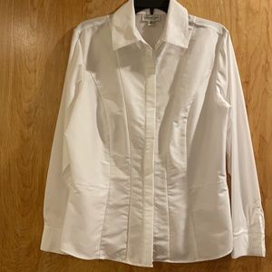 Coldwater Creek White Button Down Shirt Medium